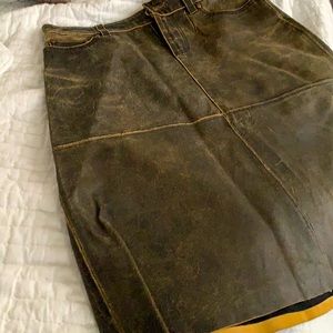 FRX Leather real leather skirt - brown  size 27
